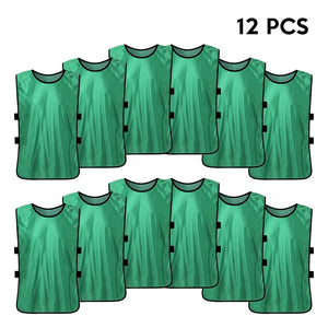 12 PCS Team Soccer Adults  Quick Drying Football Jerseys Vest Scrimmage Practice Sports Vest Breathable Team Training Bibs