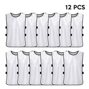 12 PCS Team Soccer Adults  Quick Drying Football Jerseys Vest Scrimmage Practice Sports Vest Breathable Team Training Bibs