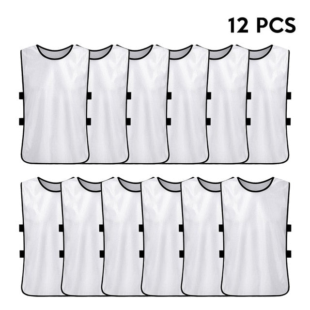 12 PCS Team Soccer Adults  Quick Drying Football Jerseys Vest Scrimmage Practice Sports Vest Breathable Team Training Bibs