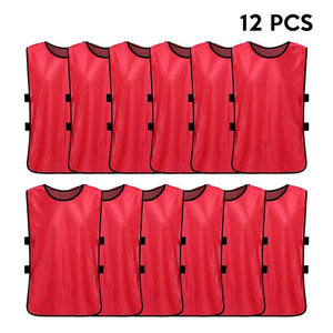 12 PCS Team Soccer Adults  Quick Drying Football Jerseys Vest Scrimmage Practice Sports Vest Breathable Team Training Bibs