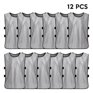 12 PCS Team Soccer Adults  Quick Drying Football Jerseys Vest Scrimmage Practice Sports Vest Breathable Team Training Bibs