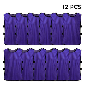 12 PCS Team Soccer Adults  Quick Drying Football Jerseys Vest Scrimmage Practice Sports Vest Breathable Team Training Bibs