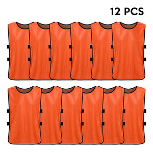 12 PCS Team Soccer Adults  Quick Drying Football Jerseys Vest Scrimmage Practice Sports Vest Breathable Team Training Bibs