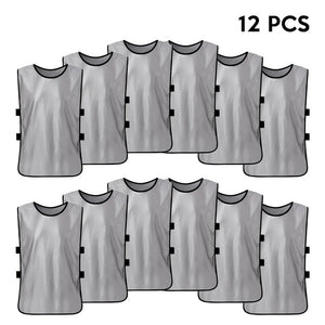 12 PCS Team Soccer Adults  Quick Drying Football Jerseys Vest Scrimmage Practice Sports Vest Breathable Team Training Bibs