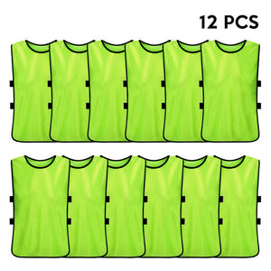 12 PCS Team Soccer Adults  Quick Drying Football Jerseys Vest Scrimmage Practice Sports Vest Breathable Team Training Bibs